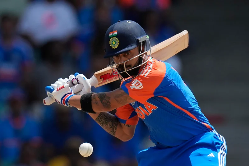 Virat Kohli plays a shot against South Africa